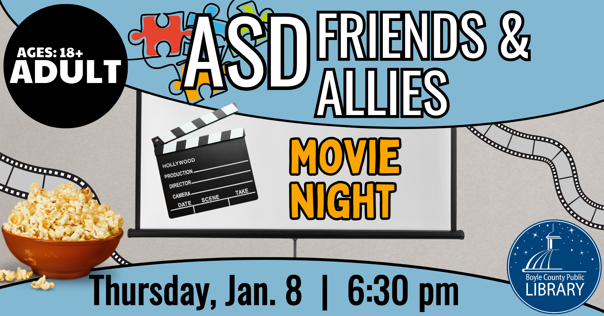 ASD Friends and Allies Movie Night on January 8