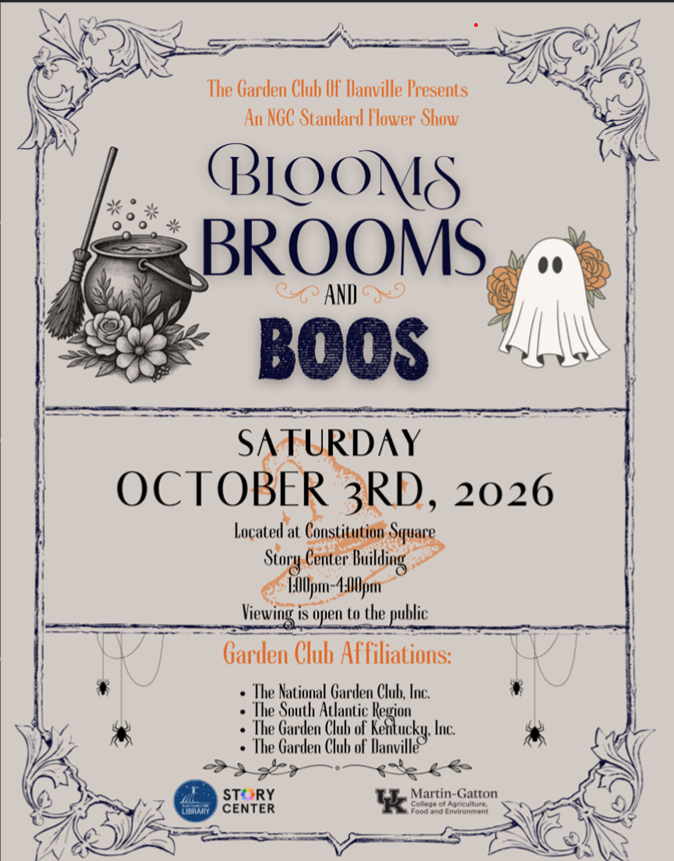 October 3, 2026, 1pm - 4pm Flower Show