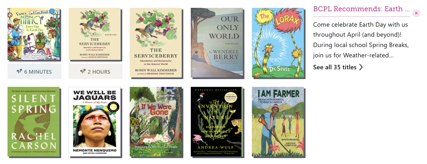 BCPL Recommends: Earth Day Every Day