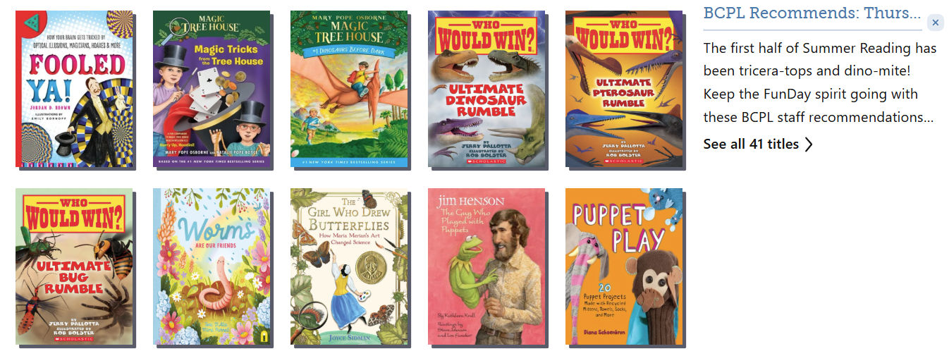 BCPL Recommends: Thursday Funday Extra Reading 2.0